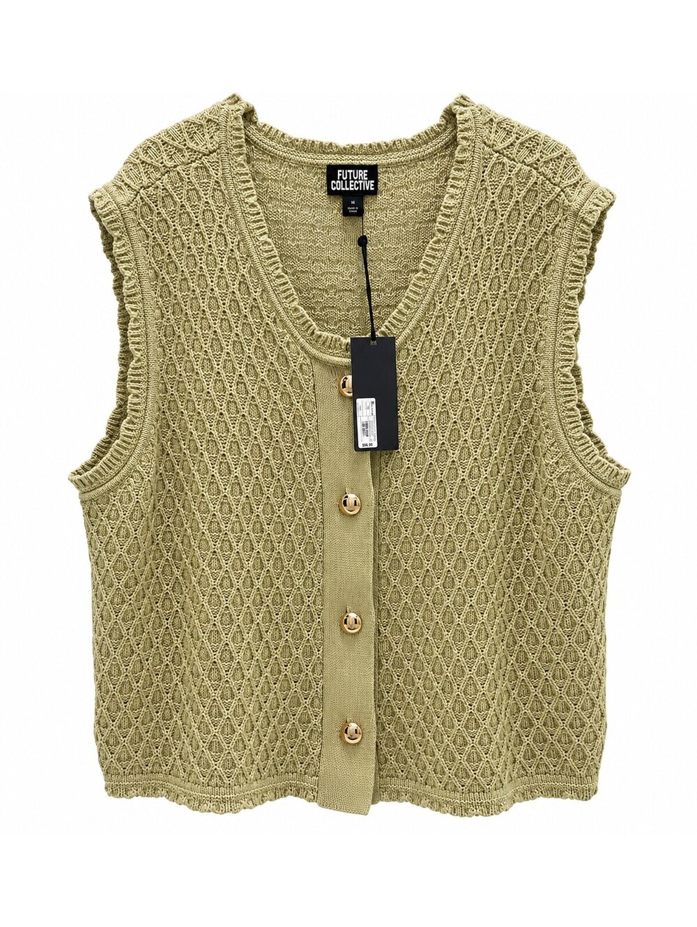 Future Collective Women's 4X Knit Button-Up Vest